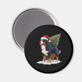 Aimant Cute Bernese Mountain Dog in a Christmas Tree for (Recto/Verso)