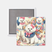 Aimant Cute Bichon Frisé (Recto/Verso)
