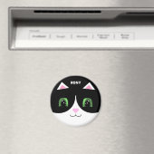 Aimant Cute Blanc Noir Tuxedo Chat Joyeux Visage (In Situ (Lave-vaisselle))