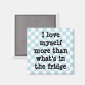 Aimant Cute bleu et blanc damier affirmation de régime al (Recto/Verso)