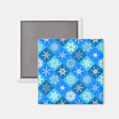 Aimant Cute bleu flocon de neige design motifs (Recto/Verso)