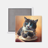 Aimant Cute Bleu Oye Kitten (Recto/Verso)