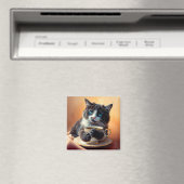 Aimant Cute Bleu Oye Kitten (In Situ (Lave-vaisselle))