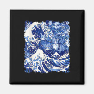 Aimant Cute Blue Chats Vague Pour Kamala Funny Blue Vague