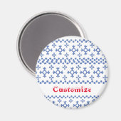 Aimant Cute Blue Snowflakes Motif Thunder_Cove (Recto/Verso)