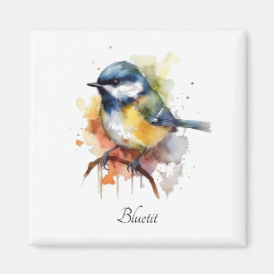 Aimant Cute Bluetit sur une branche, personnalisé