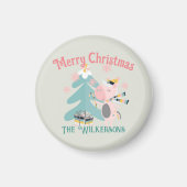 Aimant Cute Boho Christmas Unicorne sur Sage (Devant)