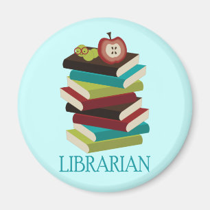 Aimant Cute Book Stack Bibliothécaire Cadeau