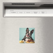 Aimant Cute Boston Terrier Avec Spaghetti Bolognaise (In Situ (Lave-vaisselle))