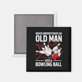 Aimant Cute Bowling Femmes Hommes Grandpa Bowler Team Bow (Recto/Verso)