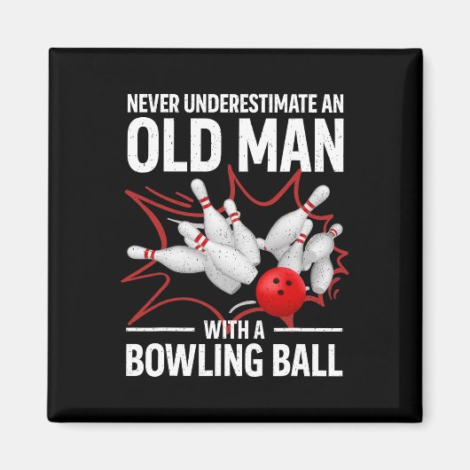 Aimant Cute Bowling Femmes Hommes Grandpa Bowler Team Bow (Devant)
