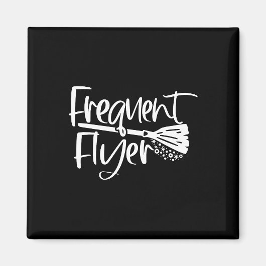 Aimant Cute Broomstick Frequent Flyer Witch Halloween (Devant)