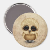 Aimant Cute Brown bébé hibou Chic sur texture vieillie (Recto/Verso)