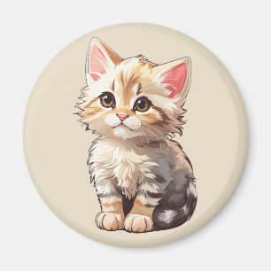 Aimant Cute Brown Kawaii Kitten