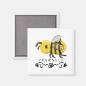 Aimant Cute Bumblebee Bee Yourself  (Recto/Verso)