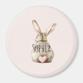 Aimant Cute Bunny Rabbit Pink Heart Tail (Devant)