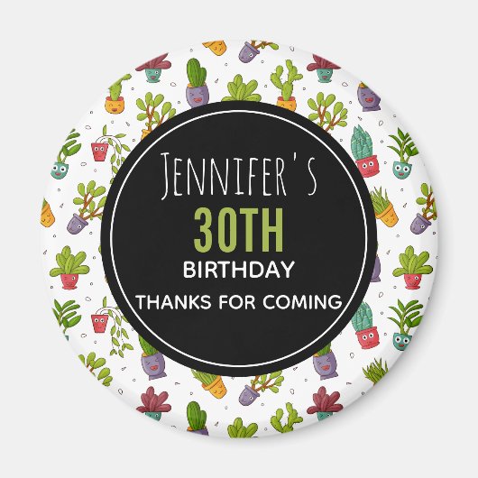 Aimant Cute Cactus Nature Succulents Merci Motif (Devant)