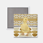 Aimant Cute Canard Brown doré semi-cercle géométrique (Recto/Verso)