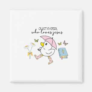 Aimant Cute Canards Juste Une Fille Qui Aime Jésus Christ