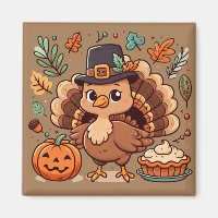 Cute caricature Chute/Thanksgiving dinde et citrou