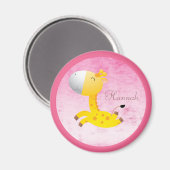 Aimant Cute Cartoon Giraffe Rose Personnalisé (Recto/Verso)