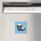 Aimant Cute Cartoon Honey Badger on Blue (In Situ (Lave-vaisselle))