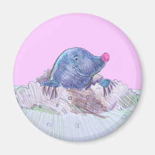 Aimant Cute Cartoon Mole et Molehill