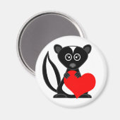 Aimant Cute Cartoon Skunk Holt Heart (Recto/Verso)