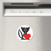 Aimant Cute Cartoon Skunk Holt Heart (In Situ (Lave-vaisselle))