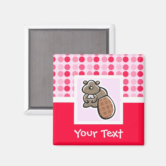 Aimant Cute castor (Recto/Verso)