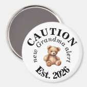 Aimant Cute CAUTION new Grandma alert (Recto/Verso)