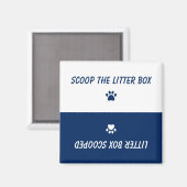 Aimant Cute chat animal Empreintes de pattes Marine Bleu  (Recto/Verso)