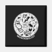 Aimant Cute chat Bactéries désinfectées Microbiologie Sci (Devant)