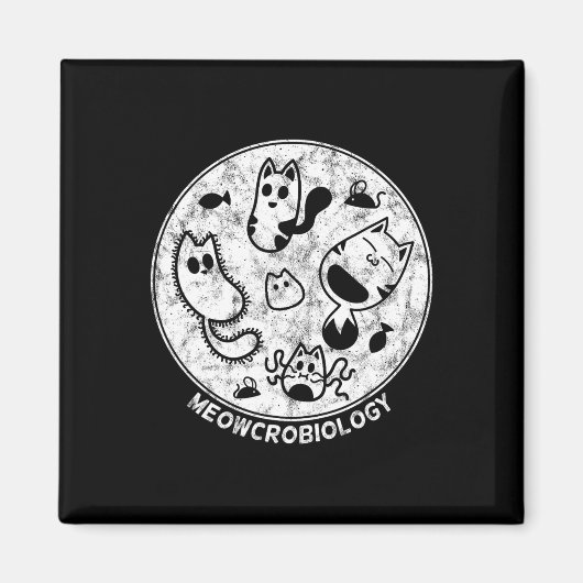 Aimant Cute chat Bactéries désinfectées Microbiologie Sci (Devant)