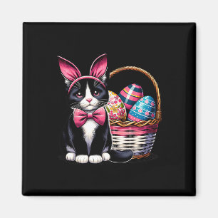 Aimant Cute Chat Kitty Jour de Pâques Oeufs lapin Amoureu