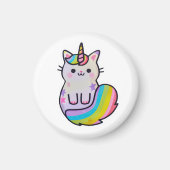 Aimant Cute chat licorne arc-en-ciel (Devant)
