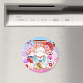 Aimant Cute Chat Lucky (In Situ (Lave-vaisselle))