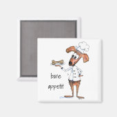 Aimant Cute chef de chien Whimsical (Recto/Verso)