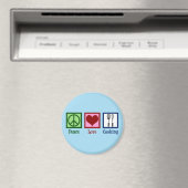 Aimant Cute Chef Peace Love Cuisine Ustensiles (In Situ (Lave-vaisselle))