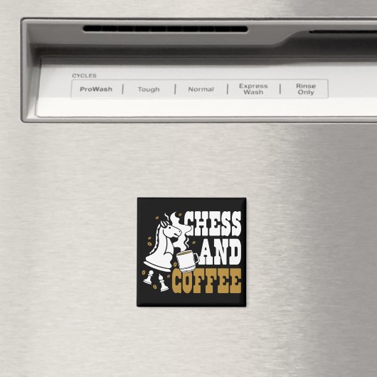 Aimant Cute Chess and Coffee Chess Lover Knight Art (In Situ (Lave-vaisselle))