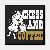 Aimant Cute Chess and Coffee Chess Lover Knight Art (Devant)