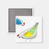 Aimant Cute chickens watercolor (Recto/Verso)