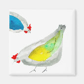 Aimant Cute chickens watercolor (Devant)