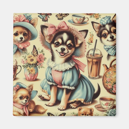 Aimant Cute Chihuahua Peinture Chiot (Devant)