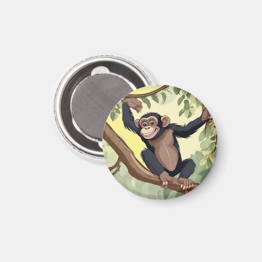 Aimant Cute Chimpanzé (Recto/Verso)