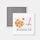 Aimant Cute Chocolat Chip Cookie Et Verre De Lait (Recto/Verso)