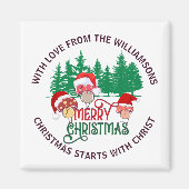 Aimant Cute Christian MERRY CHRISTMAS Mushroom (Devant)