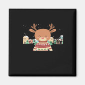 Aimant Cute Christmas Deer Minimal Design  (Devant)