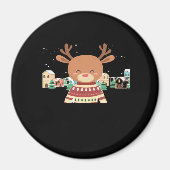Aimant Cute Christmas Deer Minimal Design (Devant)