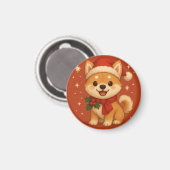 Aimant Cute Christmas Puppy (Recto/Verso)